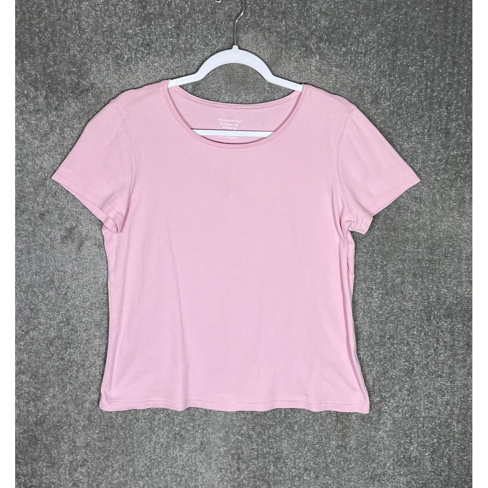 Christopher & Banks‎ Find Your Fit Everyday Top Womens Size Large Pink Cotton